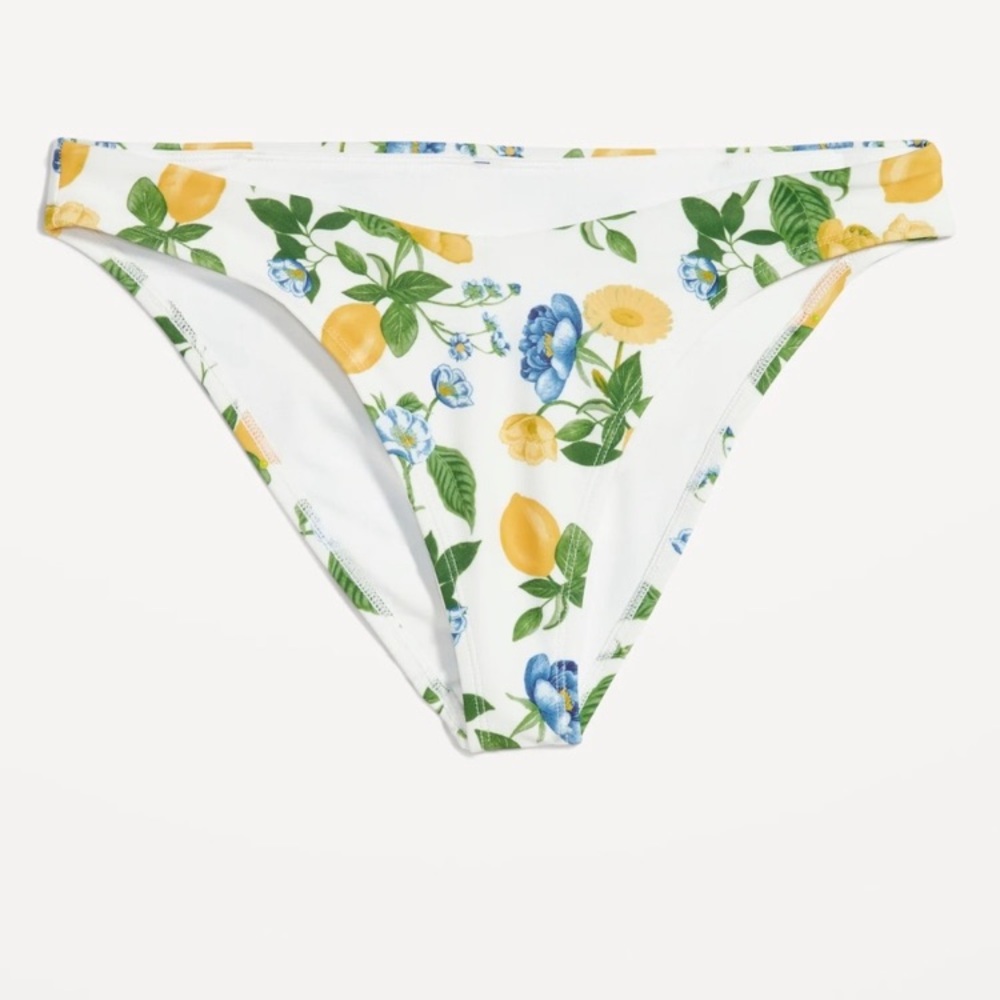 NWT Old Navy V-Front French Cut Bikini Swim Bottoms Lemons and Floral Large
